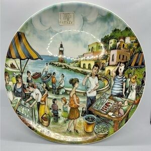 Brunelli Market Scenes by EFFETTI D'ARTE Large Dinner Plate